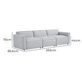 Nordic House Milla 3.5 Seater Upholstered Sofa
