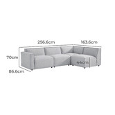 Nordic House Light Grey Milla 4 Seater Sofa