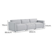 Nordic House Milla 3.5 Seater Upholstered Sofa with Ottoman