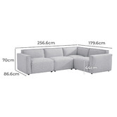 Nordic House Milla 4 Seater Upholstered Sofa with Ottoman