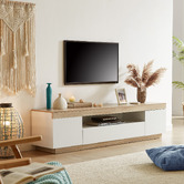 Nordic House 180cm Tia White TV Unit