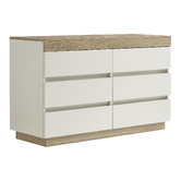 Nordic House Tia White 6 Drawer Chest