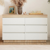 Nordic House Tia White 6 Drawer Chest