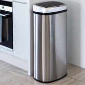 Grafton Home Goods Silver Stainless Steel Auto-Sensor Rubbish Bin