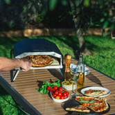 Grafton Home Goods 4 Piece Black Gas-Fired Pizza Oven Set