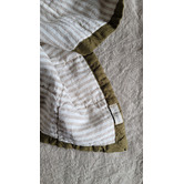 Behr &amp; Co Striped Stonewashed French Flax Linen Reversible Cot Quilt