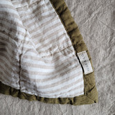 Behr &amp; Co Striped Stonewashed French Flax Linen Reversible Cot Quilt