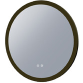 Luxe View Co Black Chante Round LED Demister Mirror