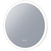 Luxe View Co White Chante Round LED Demister Mirror