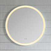 Luxe View Co White Chante Round LED Demister Mirror