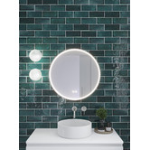 Luxe View Co Harvie Round LED Demister Mirror with Bluetooth