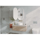 Luxe View Co Powell 450mm Pill Mirrored Shaving Cabinet