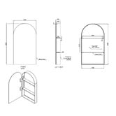 Luxe View Co Powell Arch Mirrored Shaving Cabinet