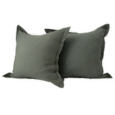 Capeview Interiors Olive Loom Bamboo &amp; Cotton European Pillowcases