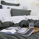 Capeview Interiors Olive Loom Bamboo &amp; Cotton European Pillowcases