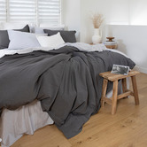 Capeview Interiors Slate Grey Loom Bamboo &amp; Cotton Quilt Cover Set