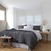 Capeview Interiors Slate Grey Loom Bamboo &amp; Cotton Quilt Cover Set