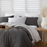 Capeview Interiors Slate Grey Loom Bamboo &amp; Cotton Quilt Cover Set