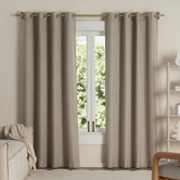 Tranquil Furnishings Porter Taupe Eyelet Single Panel Curtain