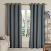 Tranquil Furnishings Porter Teal Eyelet Single Panel Curtain