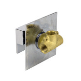 Aguzzo Chrome Quadro Wall Mounted Bath &amp; Shower Mixer
