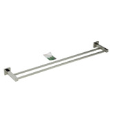 Aguzzo Quadro Stainless Steel Double Bar Towel Rail
