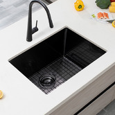 Aguzzo 600mm Single Stainless Steel Kitchen Sink with Protector Grid