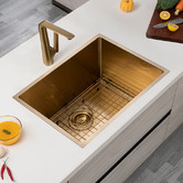Aguzzo 600mm Single Stainless Steel Kitchen Sink with Protector Grid