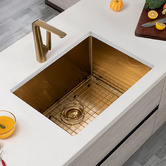 Aguzzo 600mm Single Stainless Steel Kitchen Sink with Protector Grid