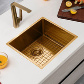 Aguzzo 510mm Single Stainless Steel Kitchen Sink with Protector Grid
