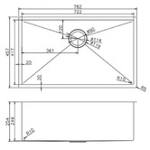 Aguzzo 762mm Single Stainless Steel Kitchen Sink