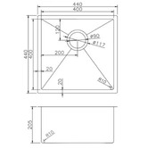 Aguzzo 440mm Single Stainless Steel Kitchen Sink