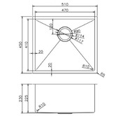 Aguzzo 510mm Single Stainless Steel Kitchen Sink