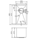 Aguzzo Elon 250mm Single Half Stainless Steel Kitchen Sink