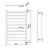 Aguzzo EZY FIT 600 x 920mm 10 Bar Heated Towel Rail