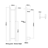 Aguzzo EZY FIT 1400mm Heated Double Vertical Towel Bar