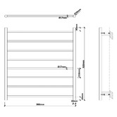 Aguzzo EZY FIT 900 x 920mm 8 Bar Heated Towel Rail