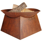 Flex Furniture 56cm Rustic Square Base Round Fire Pit