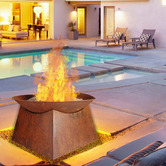 Flex Furniture 56cm Rustic Square Base Round Fire Pit