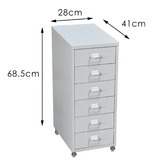 Oakleigh Home Morigan Metal 6 Drawer Filing Cabinet