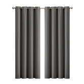 Oakleigh Home Charcoal Triple Layer Eyelet Blockout Curtains