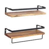 Oakleigh Home 2 Piece Wood & Metal Floating Shelves Set | Temple & Webster