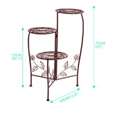 Oakleigh Home Brown 3 Tier Steel Pot Plant Stand