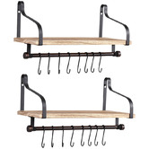 Oakleigh Home Norelle Rustic Paulownia Wood Floating Shelves