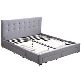 Oakleigh Home Grey Edan Bed Frame with Storage Drawers