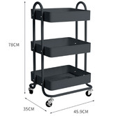 Oakleigh Home Shelton 3 Tier Metal Storage Trolley