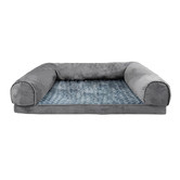 Oakleigh Home Grey Zelly Faux Fur Dog Bed
