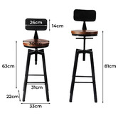Oakleigh Home Bennett Vintage Adjustable Barstool