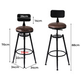 Oakleigh Home Bennett Industrial Adjustable Barstool
