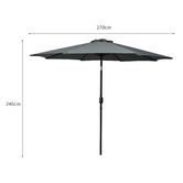 Oakleigh Home Grey Solar Aluminium Outdoor Umbrella